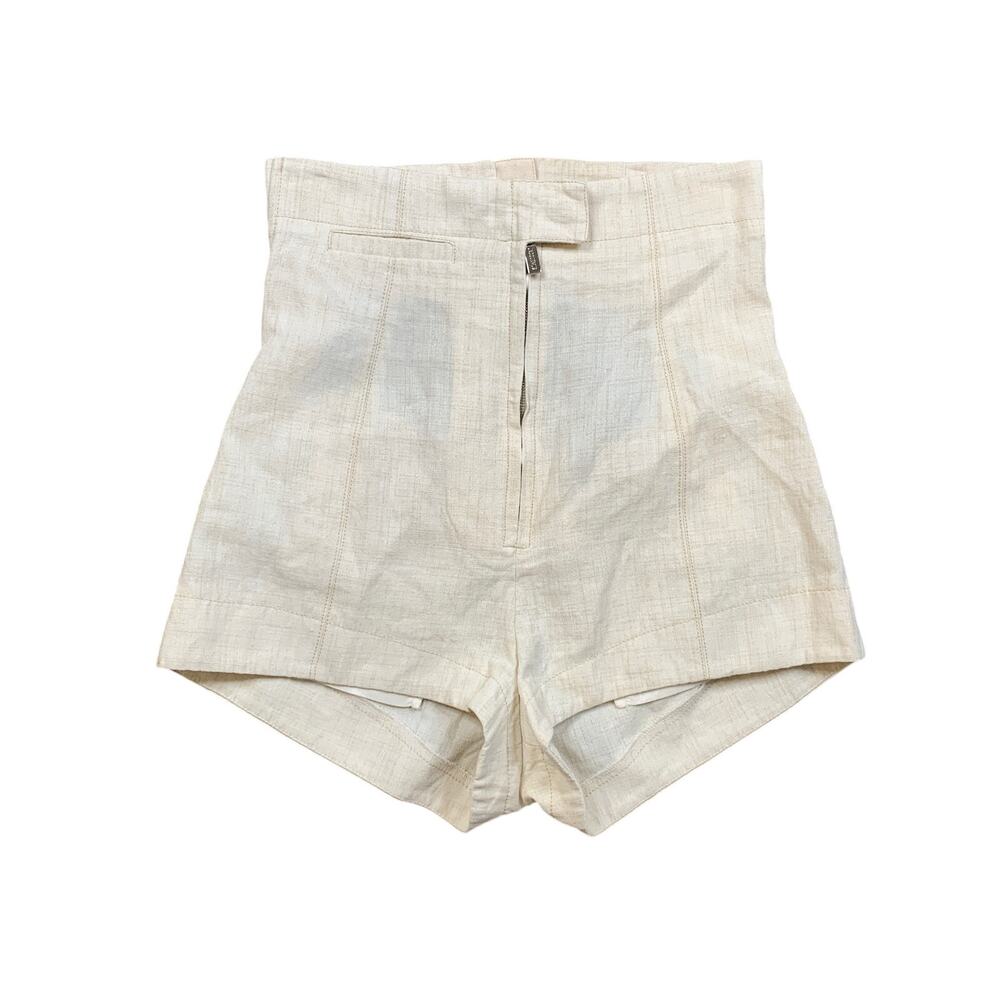 Jacquemus Shorts Women S Small Ivory Le Short Areia Linen Blend High Waisted